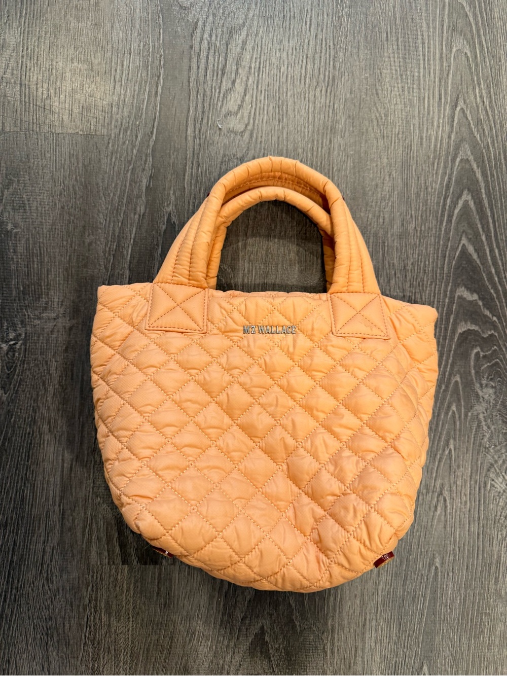 MZ Wallace Quilted Mini Tote in Peachy Orange